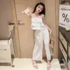 Clothing Sets Summer Teen Girls Fashion Sling Tops Pants 2Pcs Outfits Kids Birthday Party Princess Costume 5 6 8 10 12 13 Year