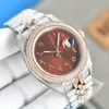 رجال الساعات عالية الجودة 41 ملم RELOJES Diamond Designer Watches مقاومة للماء الفولاذ المقاوم للصدأ الحركة الميكانيكية مونتر لوكس أوتوماتيكية ساعة النساء الياقوت