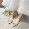 Kvinnors sommarskoskor stilito strassskor för kvinna 2024 med bröllop brud äkta märke chic och elegant en bekväm e
