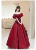 Party Dresses Red Princess Cocktail Sweet Off The Shoulder Boat Neck Bow Pleated Backless 2024 Summer Evening Ball Gowns