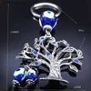 Keychains Lanyards fashion ing arbre bleu cristal key anneau turc tassel tassel tassel clés de trèfle aux bijoux amulet llaveros kxh787s01 y240417