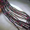 Pulseras de enlace de enlace 5 mm Turmalina Natural Triple Circle Bracelet Crystal Reiki Healing Stone Fashion Jewelring Gifting For Women 1 PCS