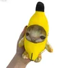 2023 weinende Bananenkatze Plüsch Anhänger süße Bananenkatze Puppe mit Soundspielzeug Schlüsselbeutel lustige Anhänger Keyring Geschenke Neu Y240415