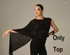 Stage Wear 2024 Latin Dance Tops for Women Loose Bat Sleeved Practice Clothes Chacha Rumba Tango Adult Costumes DQS15796