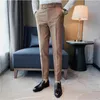 Ternos masculinos 2024 Cor sólida Slim Fit Suit Pants Men Men Versátil Vestido Casual de Empresa Casual Escritório Social Streetwear 28-36