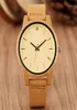 montres pour femmes Wood Watch Women Quartz Timepiece Simple Yellow Dial Genuine Leather Ladies Wristwatch Elegant Casual Watch19056497