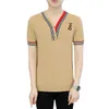 T3606 Designer T Shirt Summer Short Sleeve Stripe V-ringen Luxury T-shirt Brand Men tshirt tee mens kläder