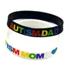 Jelly 1pc Love Autism Pappa och mamma Sile gummi -armband Ett sätt att visa ditt stöd för dem Drop Leverans smycken armband DH0VG
