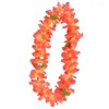 Decorative Flowers Hawaiian Leis Hawaii Luau Tropical Flower Wreath Garland Necklace For Summer Beach Vacation Wedding Graduation Birthday