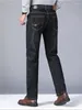 Heren jeans 2024 los rechte rek zwart mode merk broeken casual klassieke stijl katoen denim blauwe broek mannelijk