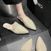 スリッパ2024秋の女性のミュールシューレスハーフサンダルローファーバレエフラットZapatos Mujer Woman Shoes Banquet Fashion