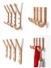 Crochets en bois créatifs serviettes de serviette de serviette de serviette de serviette de serviette chêne en bois en bois mural clés porte-clés de rangement de porte de porte organisateur5279311