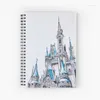 Magic Castle Spiral Journal anteckningsbok 120 sidor Papper för tjejkvinnor Män Design Journals School Office Home Gifts