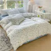 Rustic style Bedding Sets Washed Cotton Bed Linens Soft Duvet Cover Simple Bedspread Sheet 240417