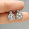 Stud Earrings Inbeaut Arrival 925 Sterling Silver Square Excellent Cut Pass Diamond Test Total 1 Ct VVS1 D Color Moissanite Girl