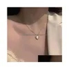 Hanger kettingen trendy mtilayer hart vlinder ketting voor vrouwen mode goud sier kleur geometrische ketting kraag sieraden cadeau dro dhcij