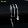 Pass Tester Drop Versand 6mm Breite Eine Reihe Sterling Sier VVS Moissanit Diamond Cuban Link Chain Armband