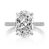 Tasarımcı Yüzük Vintage Oval Cut 4ct Lab Diamond Prompact Ring Engagement Wedding Band, Kadın Mücevherleri İçin