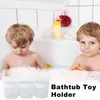 Stume da stoccaggio GIOCHIO ORGANIZZATORE 3 RAPARTMENTI Porta giocattolo con design a maglie per vasca da bagno a secco rapido per la lavastoviglie.
