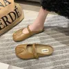 Slippers Baotou Half Women portent 2024 Flat Casual Casual Decente Lazy Shoes Mueller Drag Single