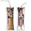 Keychains lanyards 4x12cmcandace dakimakura mini sleutelhanger schattige anime genhin impact sleutelhanger decor hanger otaku kawaii backpack hangers y240417