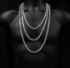 Цепное ожерелье по теннису с хип -хопом с CZ Paved, выложенное на ювелирные изделия для мужчин с белым золотом с длинным цепным теннисным ожерельем мужские украшения K55938645
