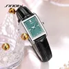 Armbanduhren Sinobi Fashion Ladies Leder Armband Uhr Women's Uhren elegante Rechteck -Frau Quarz Top Luxury einfache Uhr