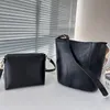 2 su 1 sacche da designer per sacchetti in pelle scamosciata per donne y borsette morbida spalla di pecora tote bot lady fashion marrone messenger nero con borsa 231206