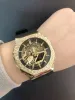 Męski sportowy kwarc cyfrowy GM zegarek mrożony zegarek złoty ultra-cienki montaż Wodoodporny światowy czas LED