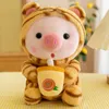 Wholesale ocean shipping Milk Tea Pig Plush Toy Doll Rabbit Cartoon Animal Doll Tiger Frog Unicorn