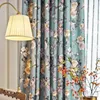 Curtain Floral Blackout Blue Curtains For Living Room Bedroom Lined Window Drapes Thermal Rustic Farmhouse Classic America Style