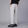 Pantalon masculin 2024 costume de mode printemps et automne coréen à neuf points plissés pantalon formel pantalon masculin