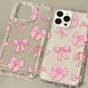 Cell Phone Cases Soft Pink Phone Case For phone 11 Case phone 12 13 14 15 Pro Max XS XR X 7 8 Plus SE 2020 Shockproof Bumper knot Cover