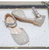 Sandálias femininas crianças sapatos princesas verão cristal bebê criança jovem solado macio sapato plano 22-36 534k#