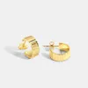 Stud -oorbellen Europese en Amerikaanse onregelmatige halfcirkel vrouwen 14K Gold Koreaanse uitrusting Fashion sieraden Verjaardagsgeschenk