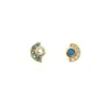 Boucles d'oreilles 925 argent sterling dépareillé la boucle d'oreille pavée cz turquoises géométrique minimale délicate pour girl4778945