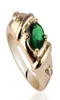 Royal Mens 7mm Round Green Emerald Gold Finish Ring Silver Silver Ring 925 Man GFS SZ 10 11 12 R11536840