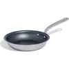 Feito em utensílios de cozinha 30.48 cm de fritadeira sem pau com tampa - pfoa grátis - aço inoxidável de 5 camadas - panelas italianas profissionais - compatíveis com indução (porta azul)