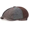 Berets New Retro Berets Newsboy Caps Men Fashion Herringbone Stitching Flat Cap Autumn Winter Men Woman Vintage Painter Octagonal Hats d24417