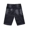 Vår sommarmens denim shorts herr klädstrand rippade jeans denim bomull korta avslappnade män shorts 240417