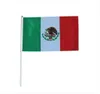 1421cm Mexico flag with white pole and golden tipWhole polyester good quality small National flags 100PCSLOT6227512