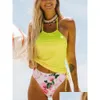 Swimons de maillots pour femmes Fitshinling Boho Women Swimsuit 2022 Imprimé Bikinis de Léopard Fleu