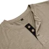 Camiseta de manga corta para hombres de verano, camisa base para hombres, camiseta redonda de cuello, camisa Henry para hombres