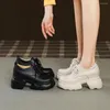 Freizeitschuhe 10 cm versteckte Keilplattform Sneakers Chunky echtes Leder für Frauen Frühling Herbst Walking Mode