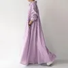 Casual jurken Flowy Heme jurk gestreepte print maxi a-line oversized zakken lange mouwen damesmode voor herfst lente dames