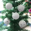 Weihnachtsdekorationen 6PCs kreative Paillettenfeuchtigkeits-Sterne weiße Schneeball 2024 4 cm Schaumkugel Hängende Ornamente für die Weihnachtsbaumdekoration