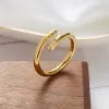 Ringar kärleksringar för kvinnor diamantring designer ring finger nagel smycken mode klassisk titan stål band guld silver ros färg siz