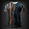 Camisetas masculinas tee masculino tampo de camiseta de camiseta 3D Blusa de moda ativa impressa Casual Polyester Sleeve curta confortável