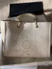 Tasche Bag Designer Strandtasche Deauville -Tasche Perle verschönerte Leinwand große Deauville -Tasche weiße Handtaschen Designer -Einkaufstasche