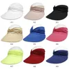 Flexible Adult Hat for Women Anti-UV Wide Brim Visor Hat Easy To Carry Travel Caps Fashion Beach Summer Sun Protection Hats 240415